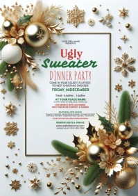 Ugly Sweater Dinner Party  A4 template