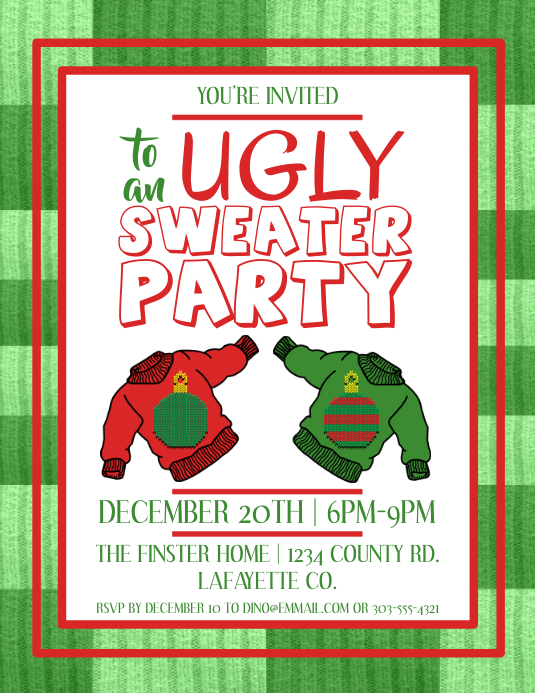 Ugly Sweater Flyer (US-Letter) template