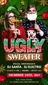 ugly sweater party, christmas, xmas Instagram Story template