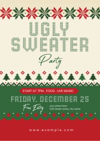 Ugly Sweater Party A3 template