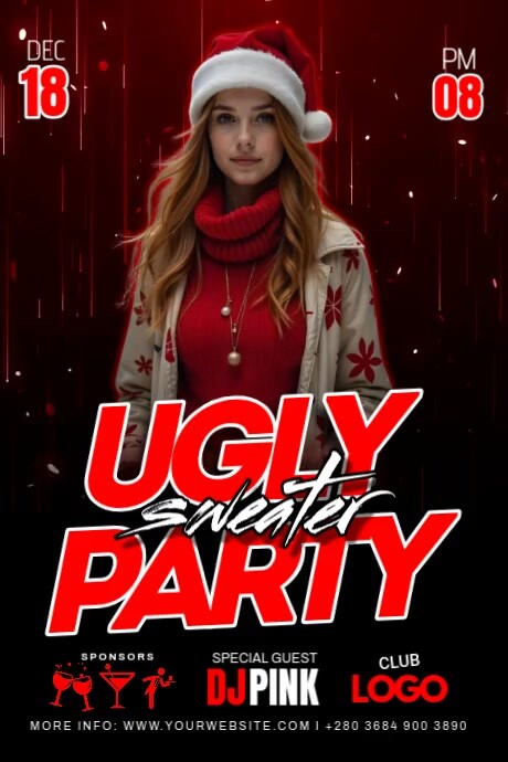 Ugly Sweater Party Plakkaat template
