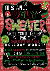 adult Ugly Sweater Party A6 template
