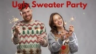 Ugly sweater party digital video template Цифровой дисплей (16 : 9)