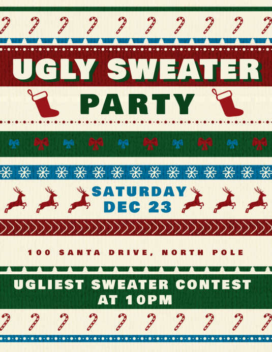 Ugly Sweater Party Template PosterMyWall