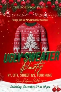 Ugly Sweater Party Poster template
