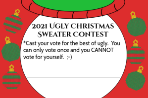 Ugly Sweater Voting Card Label template