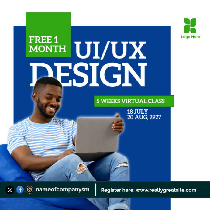 UI UX Design Course Flyer Template | Online Tech Training Social Media ...