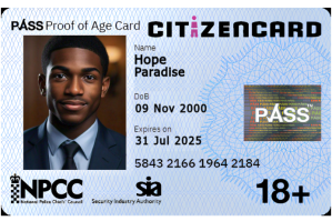 Niebieski UK Citizen Card Template Label