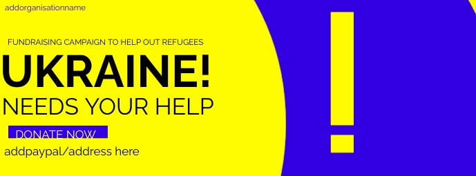 UKRAINE DONATION DRIVE Facebook Cover Photo template