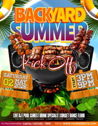 Ultimate Backyard Summer BBQ Kickoff Рекламная листовка (US Letter) template