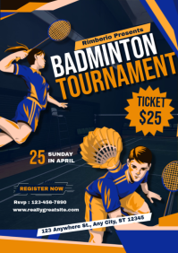 Ultimate Badminton Tournament Smash And Dash A5 template