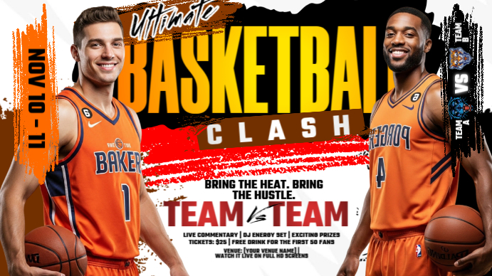 Ultimate Basketball Clash Showdown Template | PosterMyWall
