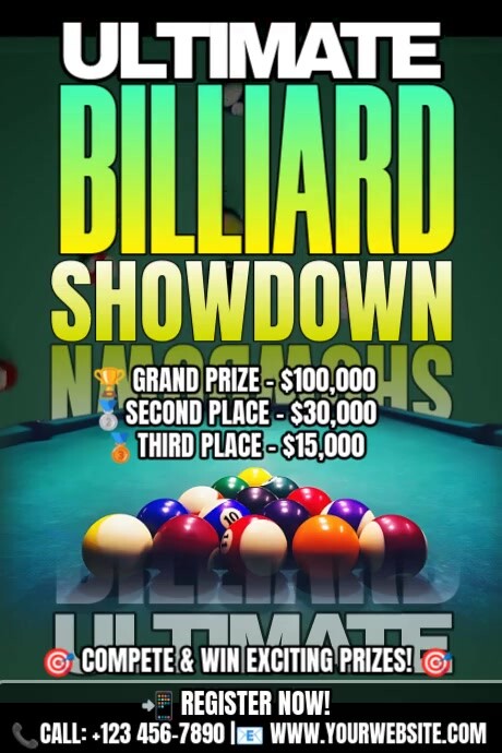 Copy of ultimate billiard showdown | PosterMyWall