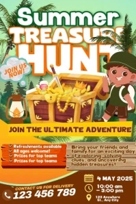 Ultimate Summer Scavenger Hunt Poster template