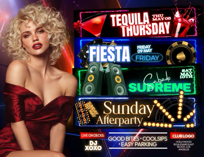 Ultimate Weekend Party Nights Lineup Template | PosterMyWall