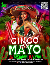 Zwart Cinco de Mayo Celebration Volantino Template