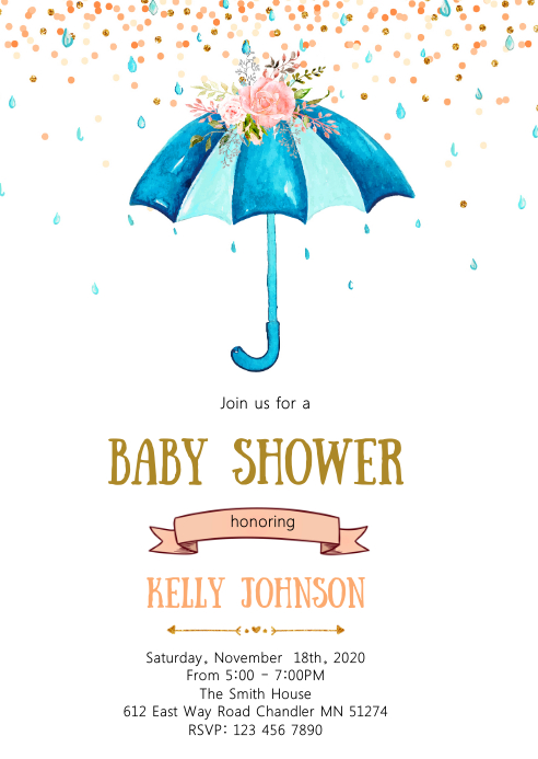 Copy Of Umbrella Baby Shower Invitation Postermywall