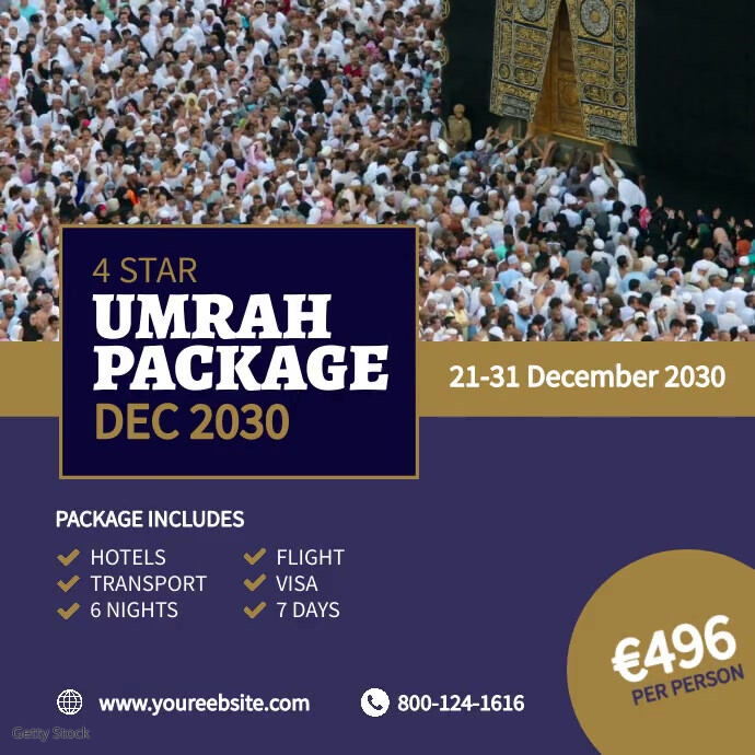 Umrah package instagram facebook video Instagram-Beitrag template