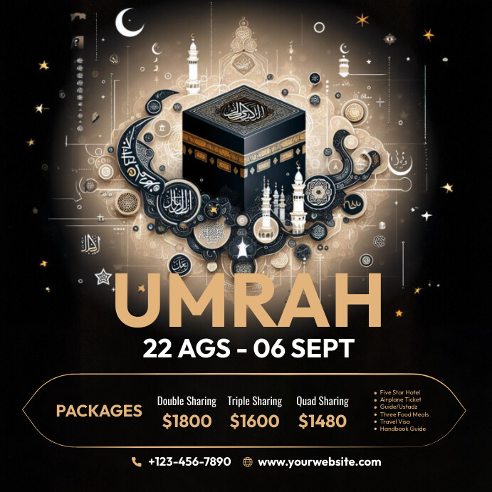 Umrah package social media template | PosterMyWall