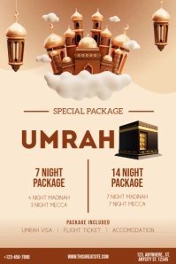 Umrah package travel template Poster
