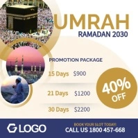 Umrah promo flyer instagram template