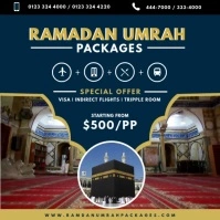 Umrah Ramadan Package Travel Agency Ad Instagram Post template