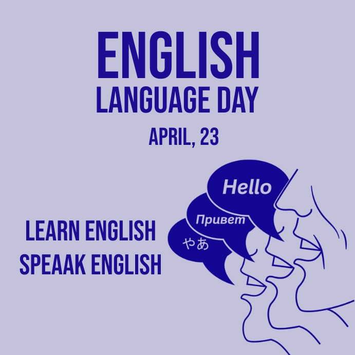 un english language day,english language day Wpis na Instagrama template