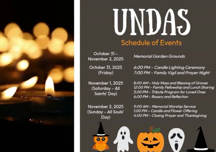 Undas Schedule of Events Poster Template | PosterMyWall