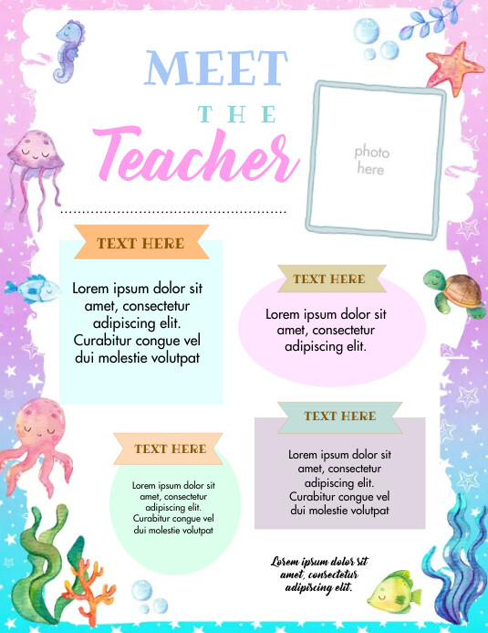Under the sea meet the teacher Flyer (US Letter) template