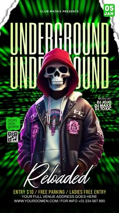underground party Instagram-Story template