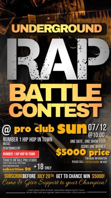 Underground Rap Battle Contest Template | PosterMyWall