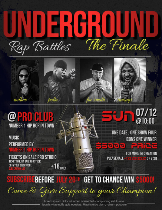 Underground Rap Battles Template | PosterMyWall