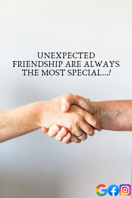 UNEXPECTED FRIENDSHIP QUOTE TEMPLATE Plakkaat