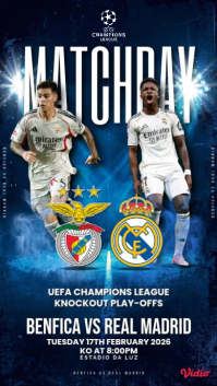Ungu BENFICA VS REAL MADRID UEFA Champions League Match Short YouTube Video template