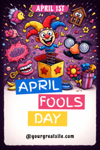 Ungu Ceria April Fools' Day Poster template