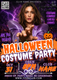 Lilla Halloween Costume Party A4 Template