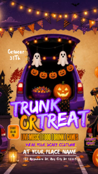 Lilla Halloween Trunk or Treat Event Facebook Story Template