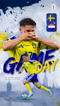 Ungu Ceria Soccer Game Day Instagram Story template