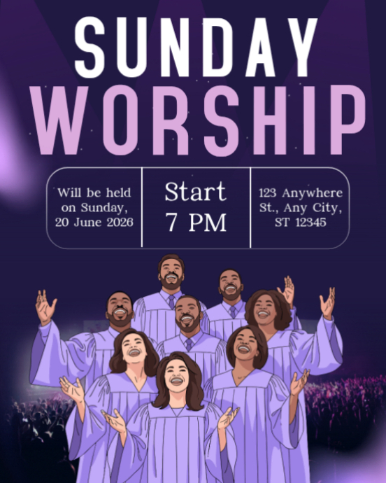 Sunday Worship Service Template | PosterMyWall