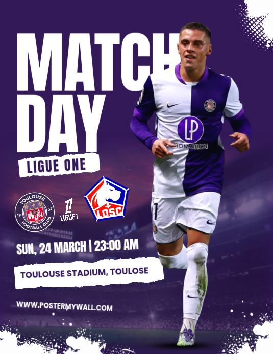 Ungu Football Match Promotion Pamflet Template | PosterMyWall