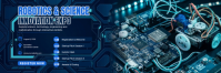 Пурпурный Robotics & Science Innovation Expo En-tête Twitter Template