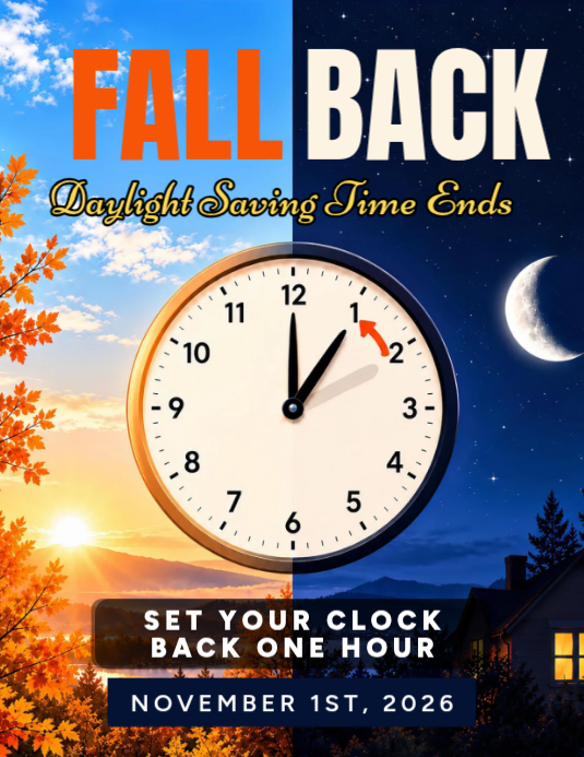 Daylight Saving Time Reminder Template | PosterMyWall