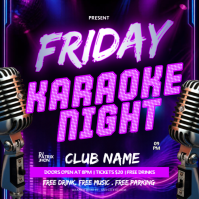 Purple Karaoke Night Instagram Post Template