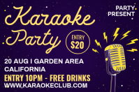Purple Karaoke Party Poster Template
