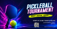 Ungu Neon Pickleball Tournament Gambar Bersama Facebook template