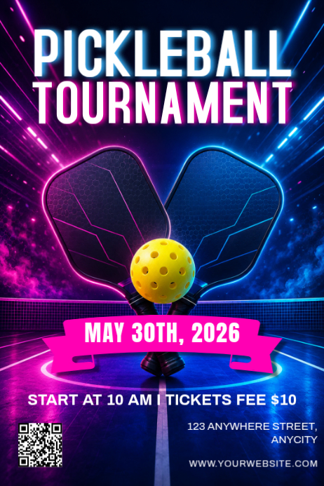 Pickleball Tournament Posters Template | PosterMyWall