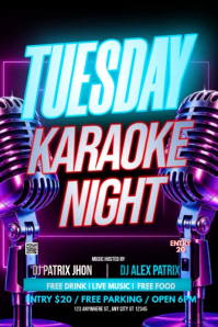 Black Karaoke Night Event Poster Template
