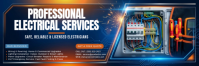 Purple Electrical Services Twitter-header Template