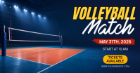 Ungu Profesional Volleyball Match Gambar Bersama Facebook delt Facebook-billede template