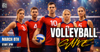 Ungu Volleyball Game Event Gambar Bersama Facebook template